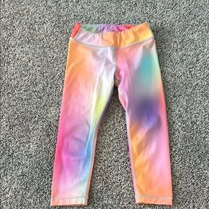 Athleta Red and Pink Leggings with Elastic Waistband